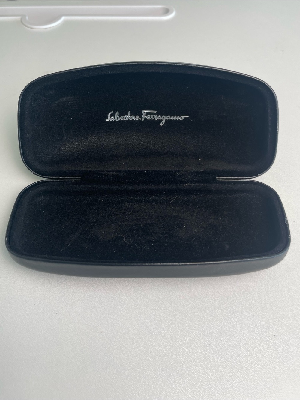 Authentic Salvatore Ferragamo Black Sunglasses Case Hard Shell Logo